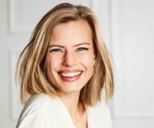 woman smiling after c02 laser in repton